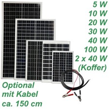 12V Solarmodul 5W 10W 20W 30W 40W 80W 100W Solarpanel Solarzelle …