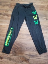 Minecraft Sweatpants Black With Green Creeper Logo Youth Size 14 16