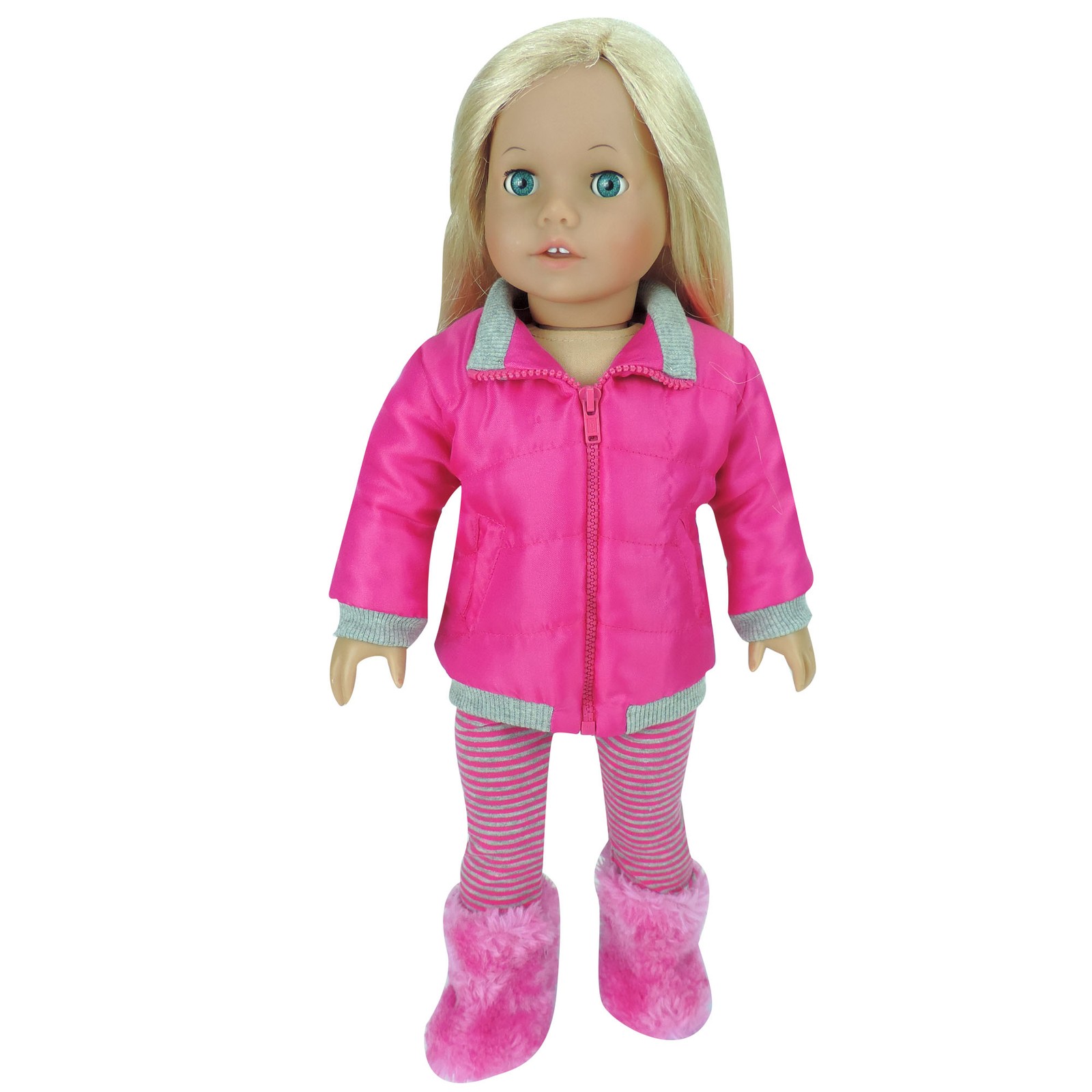 Sophia&rsquo;s 4 Piece Winter Outfit with Bear faux fur Hat Set for 18'' Dolls, Hot