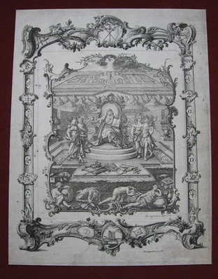 Johann Martin Bernigeroth:  Freimaurer 1762/63 / Freemasons Print Kupferstich - Bild 1 von 4