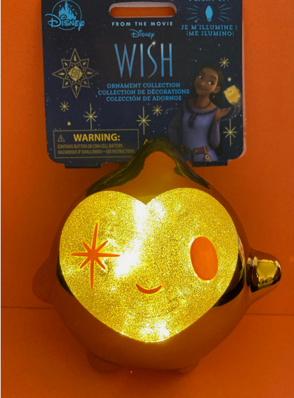 Disney Store Oficial Wish Star Iluminado Colgante Adorno de Navidad, 10 cm/3,9 pulgadas