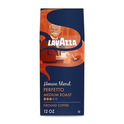 Lavazza House Blend Perfetto Ground Coffee, Medium Roast, 100% Arabica, 12oz Bag