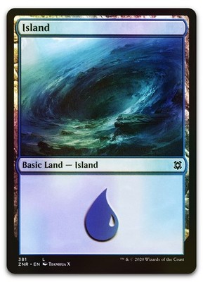 Island #381 (Foil) (NM) Zendikar Rising ZNR Magic MTG