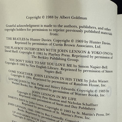The Lives Of John Lennon by Albert Goldman 1st Edition Hardcover 1988 - Imagen 4 de 7