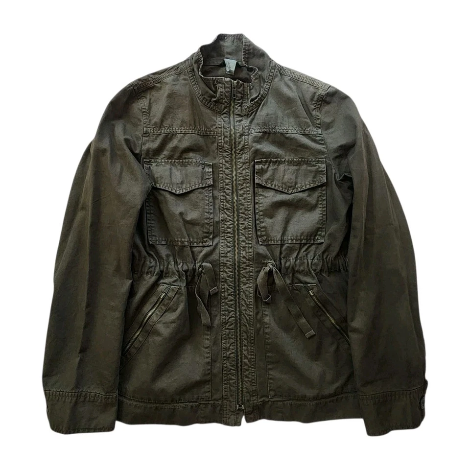 Chaqueta de Campo J.Crew Mujer Pequeña S Marrón Algodón Utilidad Anorak Parka Cordón Foto 3 de 4