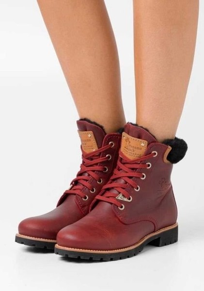 Women Panama Jack Boots Burgundy Leather 37