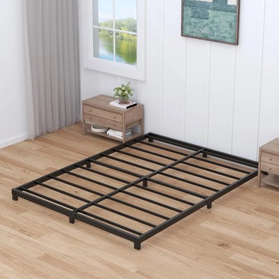 Low Profile 3'' Full Metal Bed Frame - No Box Spring Needed, Easy Assembly