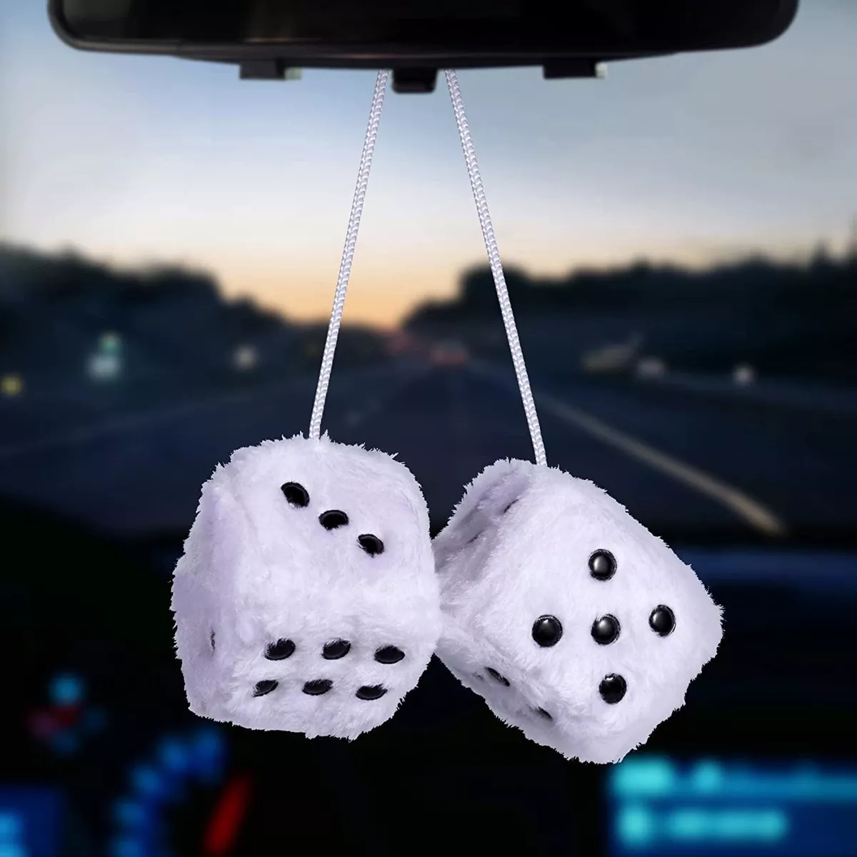 Pair of 2 Inch Foam Hanging Dice (Light Blue/Green)