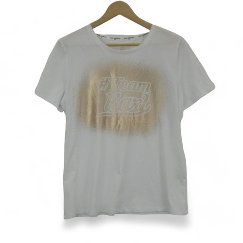 Karl Lagerfeld T-shirt UK Medium White Short Sleeve Top Designer Logo Cotton - Picture 7 of 24