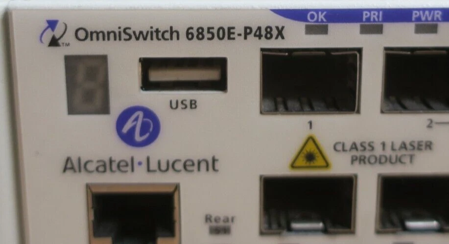Alcatel-Lucent OmniSwitch OS6850E-P48X 46x 1GbE PoE +2x SFP/RJ45 &2x SFP+ Switch - Image 2 of 4