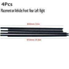 4Pcs Left Right Front Rear Door Outer Belt Weatherstrip For Dodge Ram 1500-5500