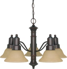 Gotham 5 Light Mahogany Bronze LED Chandelier Orig $310