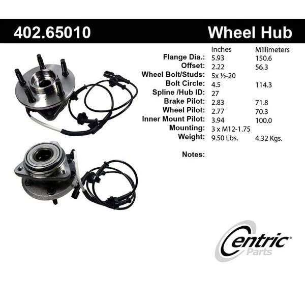 402.65010E Buje de rueda centrado lado conductor o pasajero delantero nuevo 4x4 4x4 derecho izquierdo Foto 3 de 3