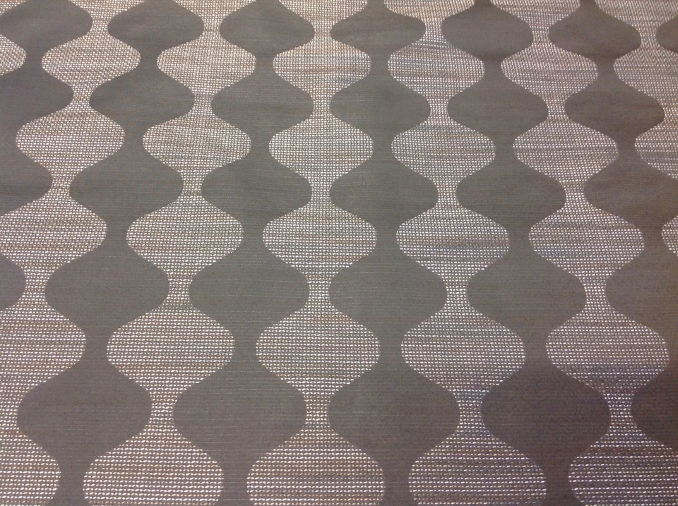 Duralee Ogee Geometric Metallic Graphite Upholstery Fabric- (90832-174) 7.40 yds - Image 3 of 4