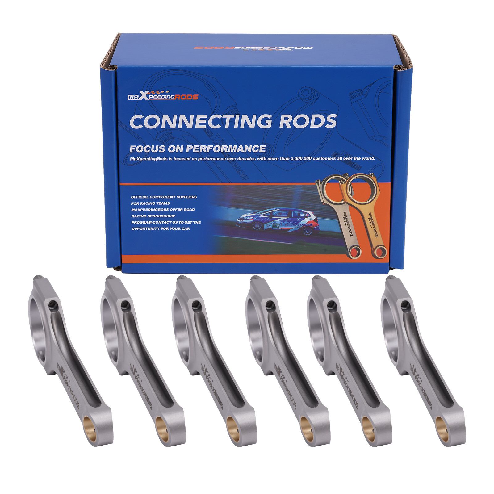 Racing H Beam Conrods Connecting Rods For Audi VW 3.0T DOHC V6 TDI Engine 6.024""
