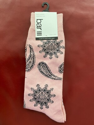 pink and grey dress socks $10 Bar III | 1 Pair | Paisley | Shoe 7-12 Sock 10-13 tag::MAY26NEWARRIVALS