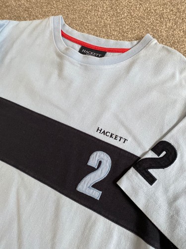 Hackett, RARE VINTAGE 90'S HACKETT RUGBY NO 2 BLUE TSHIRT M MEDIUM