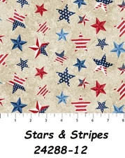 Stars Stripes 10th Anniversary Patriotic cotton fabric Northcott 24288-12 stars