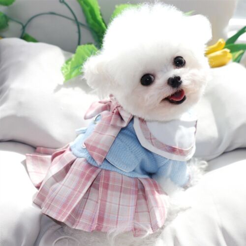 Dog Clothes Puppy Dress Skirt Cat Dog Harness Knitted Sweater Warm Coat Poodle - Picture 3 of 34