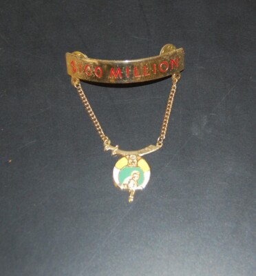 Vintage Shriner Collar Pin ''$100 MILION'', gold colored