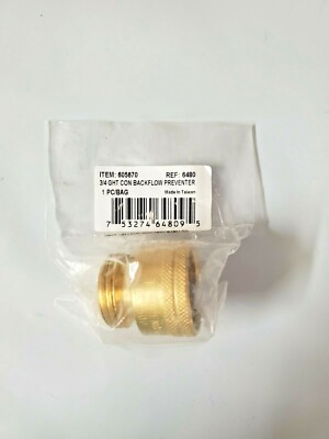 3/4'' Garden Hose Thread, GHT, Backflow Preventer, #6480, Lot of 1
