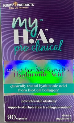 Purity Products My H.A. Pro Clinical Hyaluronic Acid, 90 Capsules - EXP: 11/25