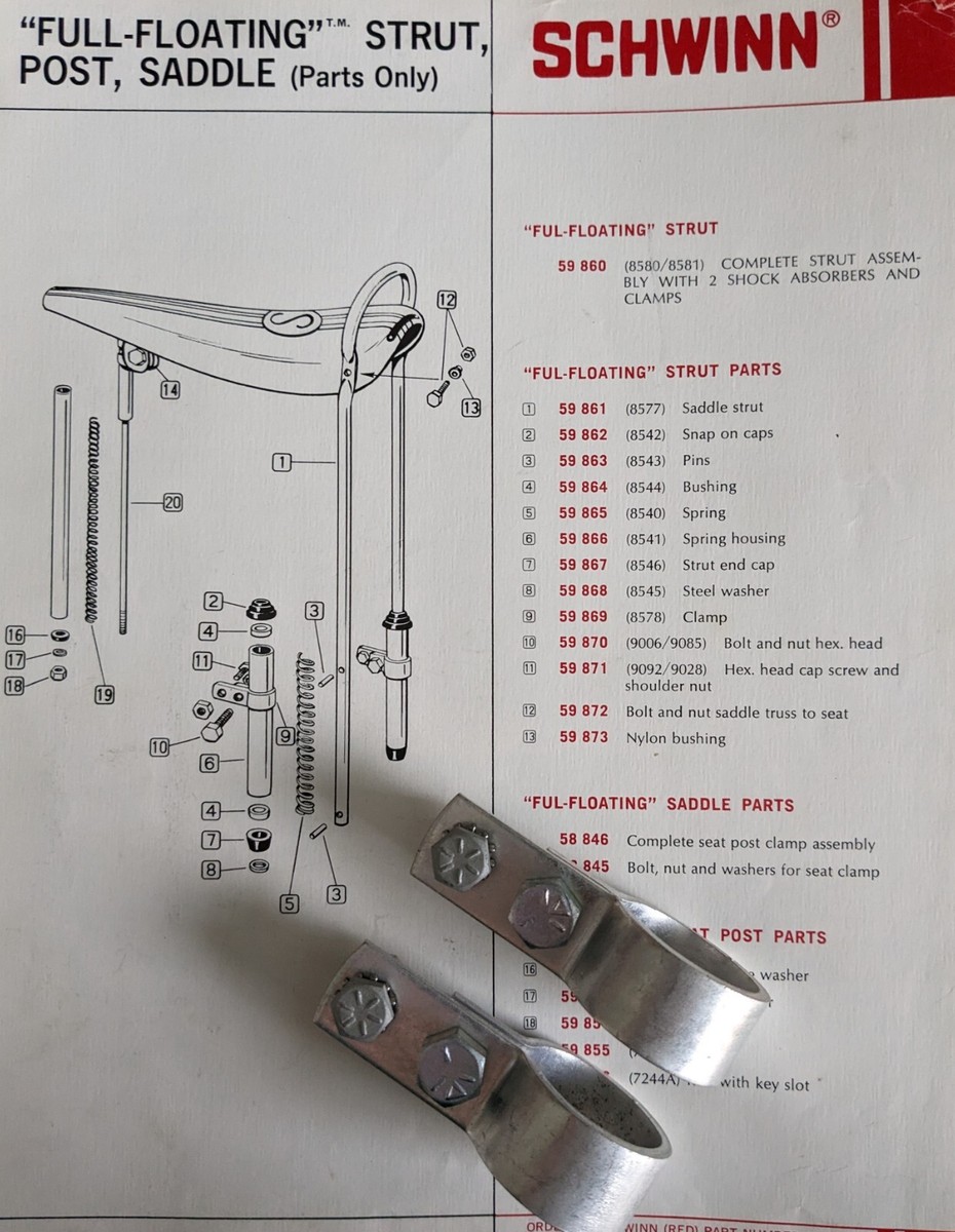 Schwinn 1968-73 Krate Stingray Bicycles Rear Strut Shock Schwinn 1968-73 Krate Stingray Bicycles Rear Strut Shock