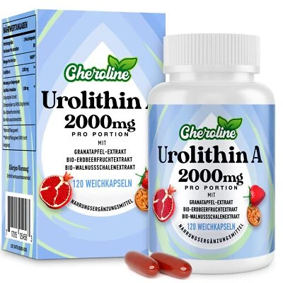 CHEROLINE Urolithin A Ergänzung 2000mg - 120 Weichkapseln 60-Tage-Vorrat