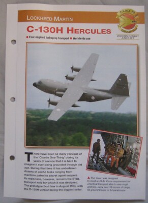 Aircraft of the World Card 19 , Group 5 - Lockheed Martin C-130H Hercules