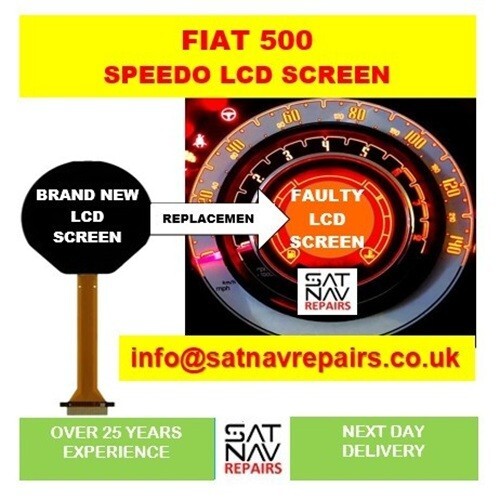 FIAT 500 SPEEDOMETER LCD SCREEN DISPLAY COG-VLIT 1229B-01 - Picture 1 of 1