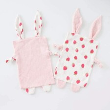 Bunny Security Blanket for Boys and Girls,Cotton Soft Breathable Muslin Soothin