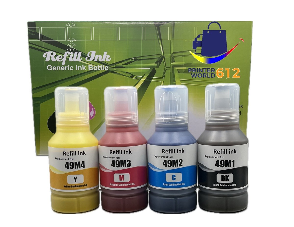 APRONE 4x140ml T49M Autofill Sublimation Ink For Epson SureColor F170 F570 Sublimation Printer T49M1 T49M2 T49M3 T49M4 (ICC Free/Anti UV,4 Pack