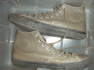 olive green high top converse