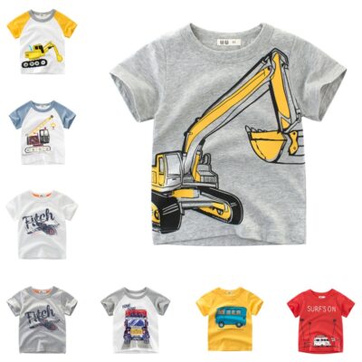 Summer Short Sleeve T-shirts Tops Clothes 2-8Y Print Tees Clothing Cotton Outfit