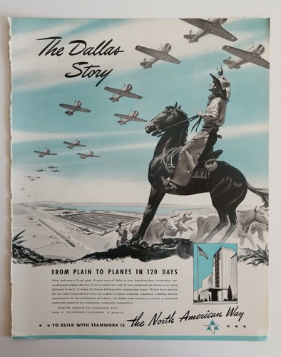 North American Aviation Inc 1941 Fortune Magazine ganzseitige farbige Werbung - Bild 2 von 5
