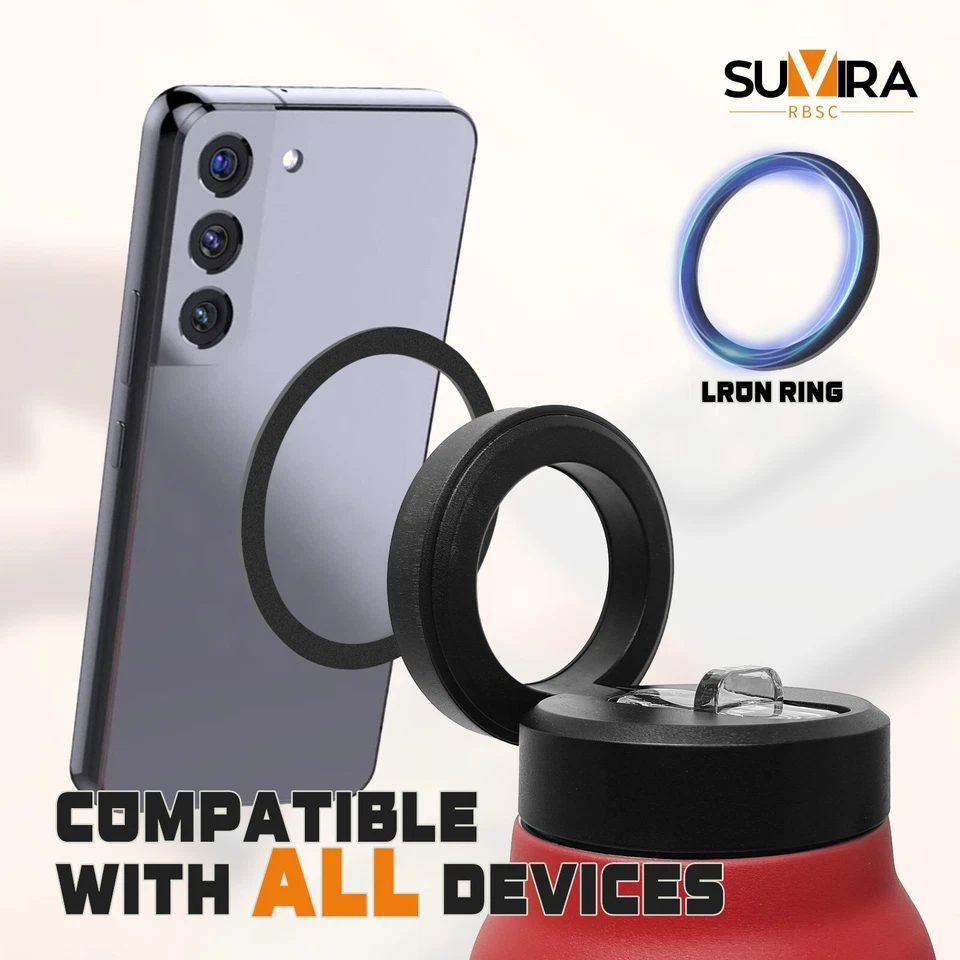 Suvira Stainless Steel Insulated Water Bottle 24 Oz –Magnetic Lid, Mag Safe - Image 4 of 4