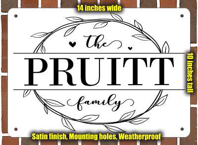 Pruitt Family Decorative Metal Door or Wall Plaque (Style 1)