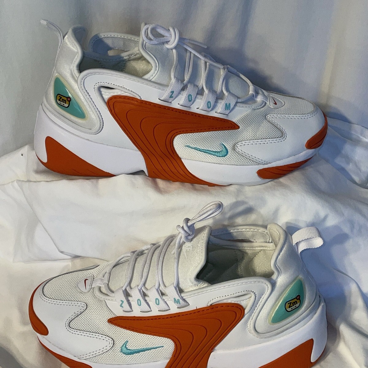 Nike Zoom 2K Womens Size 10 Icon Clash White Orange Athletic Shoes  AO0354-105 - Main Image