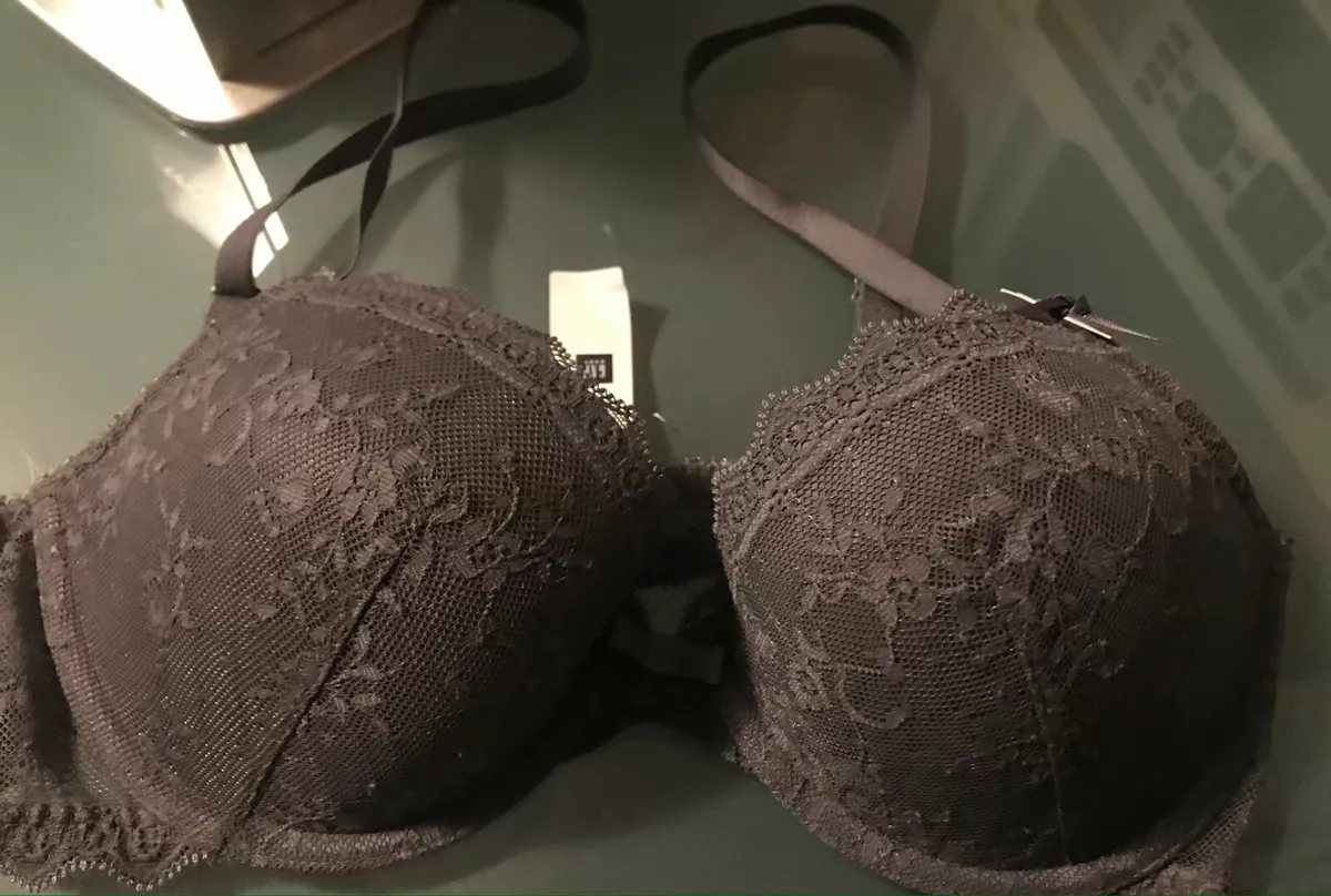 Gap Body Favorite Uplift Contour Lightly Padded Bra Size 34C Gray lace NEW 38