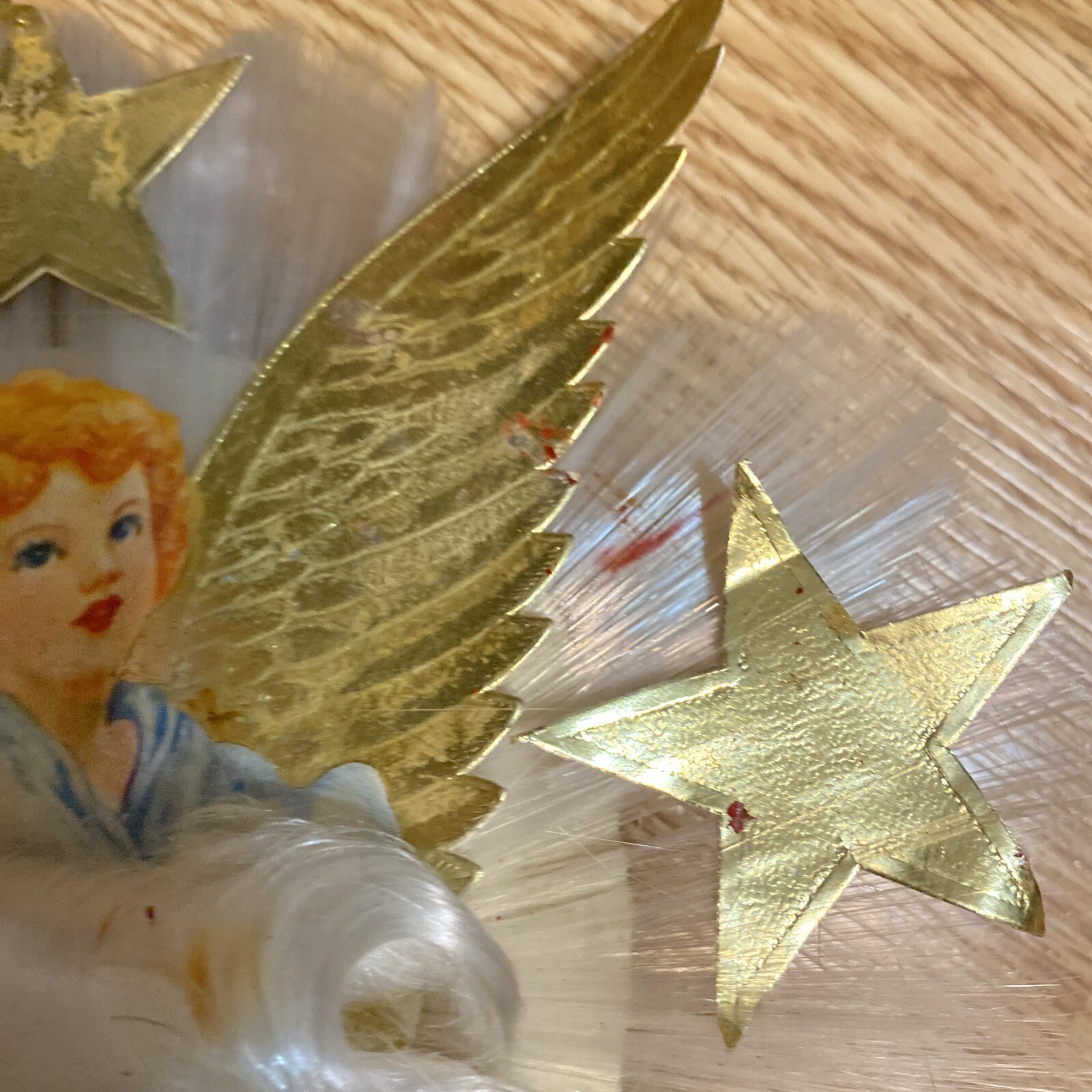 Vintage Tinsel Spun Glass Angel Hair Christmas Tree Topper eBay