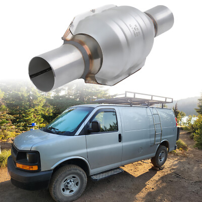 Car Catalytic Converter 2''In Out 13'' Stainless Steel For Chevy Express 2500 3500