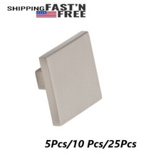 Cabinet Hardware Brushed Satin Nickel Square Cabinet Knobs,1-3/8" 35mm