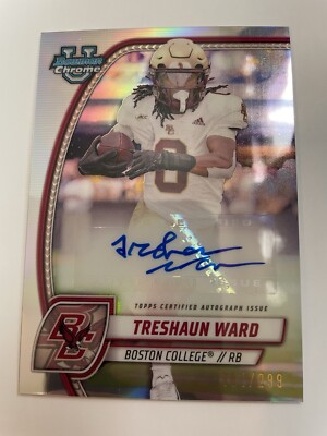 Treshaun Ward Auto #101/299 2024 Bowman Chrome PA-TWA Refractor Boston College