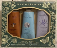 Crabtree & Evelyn Hand Therapy 3pc Set 3.5oz ea.  LaSOURCE LAVENDER GARDENERS
