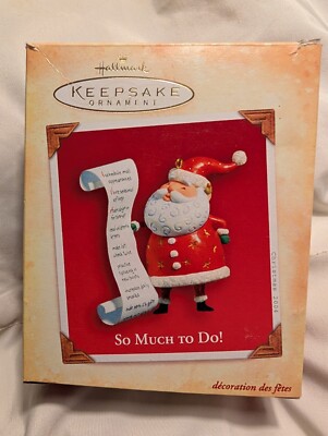 Hallmark Keepsake Ornament So Much To Do Santa Claus 2004 List Original Box