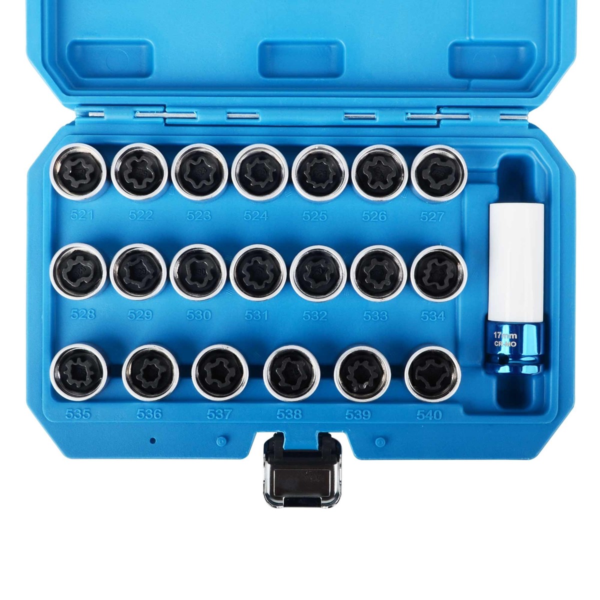 21pc VW Vag Audi Master Locking Wheel Nut Key Socket Tool Set Rim