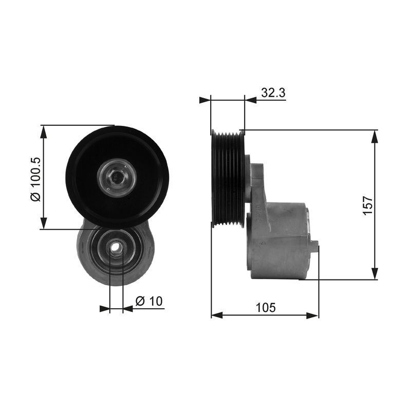 Gates T38245 V-Ribbed Belt Belt Tensioner Fits Land Rover Discovery Range Rover