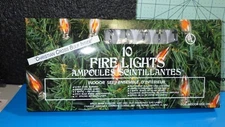 Adams RARE 10 fire lights Christian cross bulb NIB oldstock energy flickers 1box