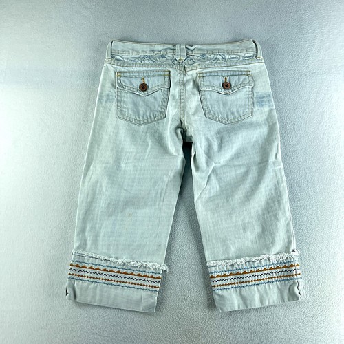 Old Navy Womens Blue Jeans Tag Size 8 (33x17.5) Low Rise Capri Embroidered - Picture 11 of 12