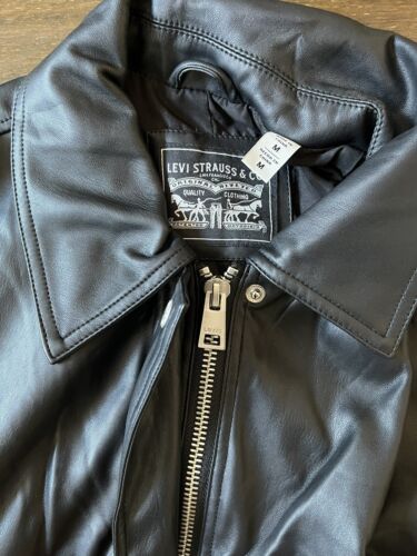 Levi’s Leather Jacket Strauss & Co Bomber Style Black M - Picture 3 of 6
